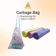 Drawstring Trash Bag (BLOWING – Lavendar Lemon/ Ros/) Small Trash Can Size/ (20L) 45cm x 50cm/