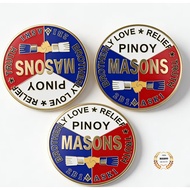 高品质3英寸实心MASONS PINOY  标牌 BROTHERLY LOVE RELIEF TRUTH LOGO 2B1 ASK1汽车徽章