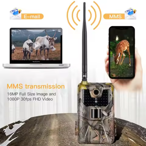 4G FTP MMS SMS Email 20MPTrail Camera Cellular Wildlife Hunting Cameras HC900LTE 1080P Mobile Wirele
