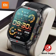 XIAOMI Men Smart Watch ทหาร Healthy Monitor 1.96 ''Bluetooth Call กีฬากลางแจ้ง Fitness Tracker Smartwatch สำหรับ Android IOS
