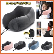 Memory Foam Headrest Pillow U-Shaped Car Neck Travel Pillow Head Rest Neck Support Bantal Leher Kere
