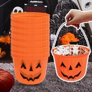 4Pcs Halloween Pumpkin Bucket - Kids Trick or Treat Candy Bucket - with Handles - Portable Halloween