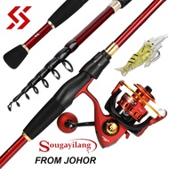 Sougayilang Telescopic Fishing Rod Set Fishing Reel Spining Reel (1.8/2.1/2.4M)