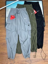 外國預訂 3色選 Nike swoosh logo 軍裝口袋 束腳款 長褲