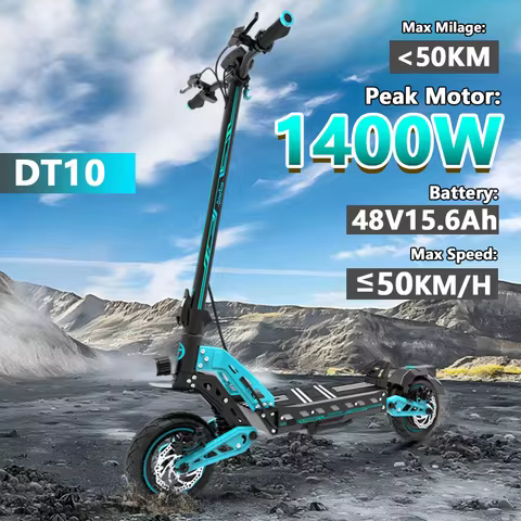 DT10 Electric Scooter 1400W Peak Power 48V15.6AH Battery E-Scooter Max Speed: 50KM/H MaxRange: 40-50
