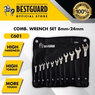 C601-C6063 CHROME VANADIUM STEEL COMBINATION SPANNER WRENCH SET 8MM-27MM