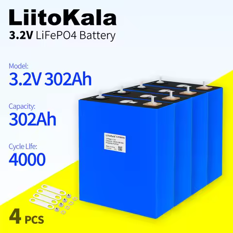 LiitoKala 4x 3.2V 302Ah 200Ah 150Ah 105Ah 100Ah 30Ah Akumulator Lifepo4, litowo-żelazowo-fosforanowy
