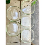 Set of 5 heat-resistant square glass bowls from I-yo-ka