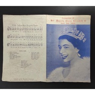 Original Vintage Lyrics "God Save The Queen" - Coronation of Her Majesty Queen Elizabeth II on 2nd J
