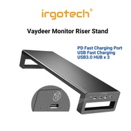 VAYDEER PC Monitor Riser USB Hub Wireless Charging Fast Charge Phone Monitor Stand Desk Desktop Tabl