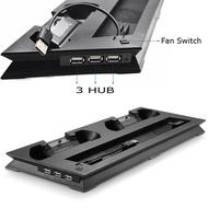 For PS4 Slim Vertical Stand with Cooler Cooling Fan Controller Charger Charging Dock Station For Pla