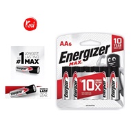 Energizer Max AA Alkaline Battery E91 BP6
