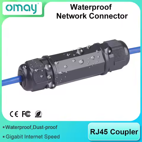 RJ45 Waterproof Connector IP67 Ethernet Network Cable Connector Double Head Adapter Coupler Extensio