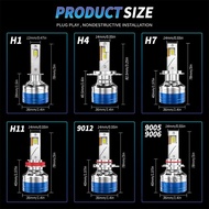 LED Headlight Bulb Kit 6000K 12V 24V - H1 H7 H11 HB3 HB4 1700W 2000000LM