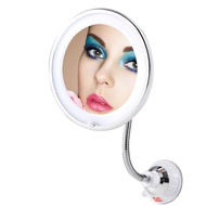 Fleksibel 10X pembesar cermin sedutan, boleh dimalap LED Lighted Vanity Mirror, kuasa mengunci piala Suction dengan cahaya hari dan 360 Degree Swivel, cermin Vanity mudah alih untuk bilik mandi rumah