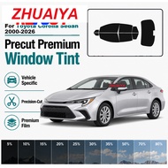 Premium Precut Nano Ceramic Tint For Toyota Corolla Sedan 2000-2026 2Mil UV99% IR99% 5-Year Warranty