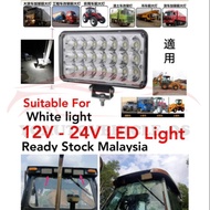 LED Squared Spotlight Foglight 12v-80v 45w Car Lorry Boat Truck SUV Excavator Backhoe 白光色 21珠外9寸超亮型 