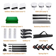 ไฟไลฟ์สด 85W/300W สตูดิโอถ่ายภาพ ไฟต่อเนื่อง ไฟสตูดิโอ Softbox ไฟถ่ายรูป ฉากถ่ายรูป 2x2m ผ้าฉากหลัง