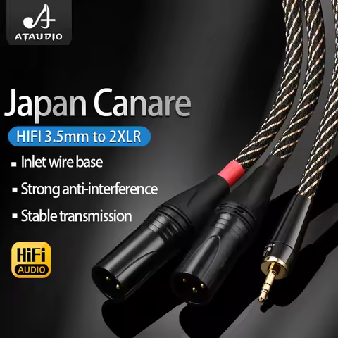 HIFI Stereo 3.5mm to XLR Audio Cable Hi-End 6N OFC 3.5mm to 2XLR Cable Dual XLR Male Adapter Breakou