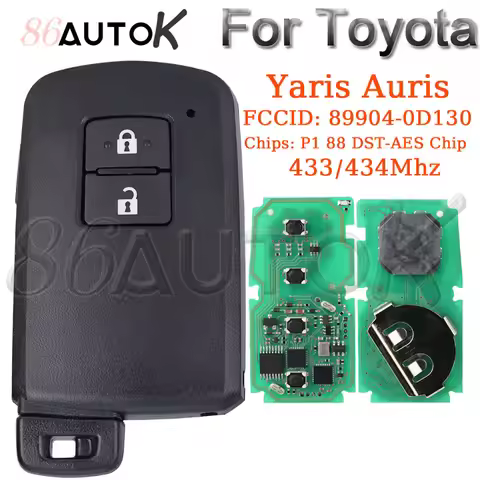 Remote key FCCID: 89904-0D130 for Toyota Yaris Auris Smart Car Key 2 Buttons BA7EQ P1 88 DST-AES Chi