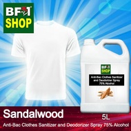 Antibacterial Clothes Sanitizer and Deodorizer Spray (ABCSD) - 75% Alcohol with Sandalwood - 5L