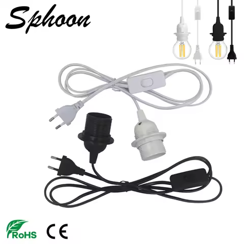 1.8m Lamp Base Holder Power Cord Cable E26 E27 EU Hanging Pendant LED Light Fixture Socket Cord Adap