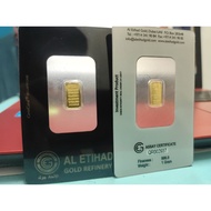 [READY STOCK] AYATUL KURSI UAE Emas 1 Gram Al Etihad LBMA Gold Bar 1g (Au 999.9) Limited Edition Ove