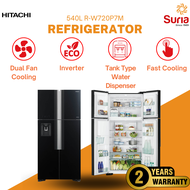 (DELIVERY KEDAH, PERLIS &amp; PENANG) Hitachi Inverter 540L Big French 4 Door Refrigerator Fridge Peti Sejuk 冰箱 (R-W720P7M-GBK)