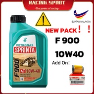 PETRONAS SPRINTA MINYAK HITAM ENGINE OIL F900 10W40 FULLY SYNTHETIC 4 STROKE 4T OIL FILTER YAMAHA LC