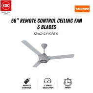 KDK 56” 3 Blades Remote Control Ceiling Fan (Brown & Grey) K14X2-PBR & K14X2-GY
