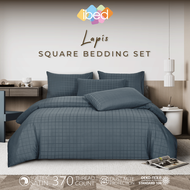 ibed ชุดผ้าปูที่นอนทอลาย ครบเซ็ท Softex Satin (ทอลายสี่เหลี่ยม) Vanilla 3.5 ฟุต5 ฟุต6 ฟุต - SQUARE C