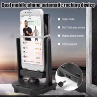 Mobile Phone Step Counter Swing Device Automatic Step Counter for Two Phones Adjustable Holder USB P
