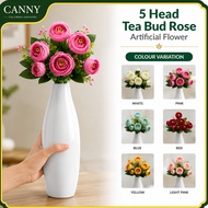 (1pcs) 5 Head Tea Bud Rose Artificial Flower/ 5 Kuntum Bunga Tea Bud Rose Bunga Hiasan Tangan/ Home 