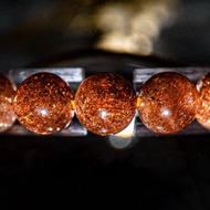 【無盡迴圈】橘金草莓超七 天然金太陽石 水晶手串手珠手鏈 實拍