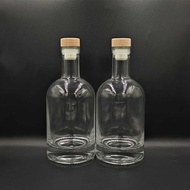 BKB375N 375ml round glass bottle with wooden cap glass bottle/ - cork cap
