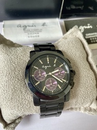 Agnes b. 手錶  BWY058P 黑紫  全套齊