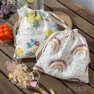 🎀Cotton Cuckoo🎀Cotton Gauze Bag/< Large Size > Drawstring Bag/Cotton Drawstring Drawstring Bag/Stora