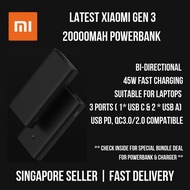 Xiaomi Powerbank Gen 3 20000mAh 45W PD / QC3.0 Power Bank PLM07ZM - 100% Authentic