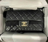 Chanel mini Classic Flap 淡金扣