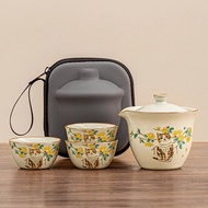 XIANGYE | Portable Anti-scald Cat-shaped Tea Set 1 Pot 3 Cups