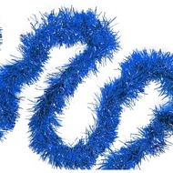 Allgala Blue Tinsel Garland, 50 Feet Christmas Metallic Foil Tinsel Garland Decoration for Holiday T