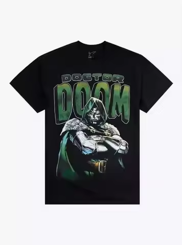 Marvel Genuine 2026 New Fashion Fantastic Four Doctor Doom Comic Cover Print Large Size Men's Short 