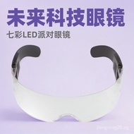 New Cyberpunk Futuristic Tech-Inspired Integrated Light-Up Disco Glasses in Seven Colors LED Party B