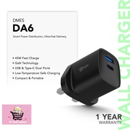 Dmes DA6 45W GaN Charger USB Type C Wall Charger Dual Type C USB Ports For iPhone Samsung Huawei Xia