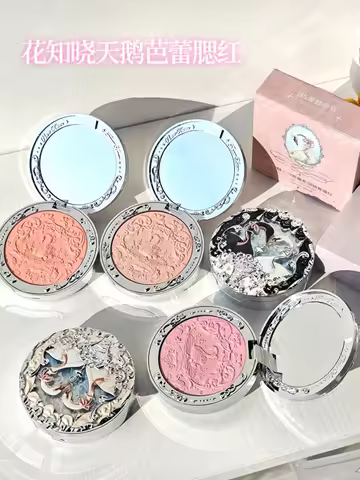 Flower Knows Swan Ballet Collection Embossed Blush Matte Powder Cheek Blusher Long-lasting Natural B