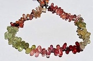 GEMS-WORLD BEADS GEMSTONE Natural Multi sapphire faceted drops beads,tear drop beads, 3x5 mm - 4x8 m