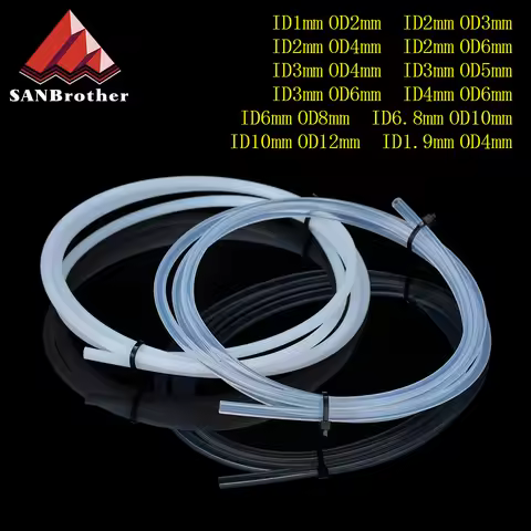 3D Printer parts 1Meter extruder PTFE Tube Clear PiPe PFA For V5/V6 1.75mm/3mm ID 2/3/4/6mm OD 4mm E