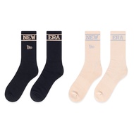 NEW ERA ถุงเท้า รุ่น NEW ERA BASKETBALL CLUB 2 PACK BLACK AND OAT MILK SOCKS