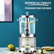 DISPENSER MINUMAN STAINLESS STEEL UNTUK KOMERSIAL DAN RUMAH TANGGA DENGAN KERAN, MESIN JUS BUAH, JER