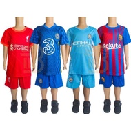 ❧№❈  (HARGA BORONG) Baju Jersey Sepasang Budak Bola Sepak / Kids Jersey Set Football Club Liverpool Chelsea PSG MU BTI